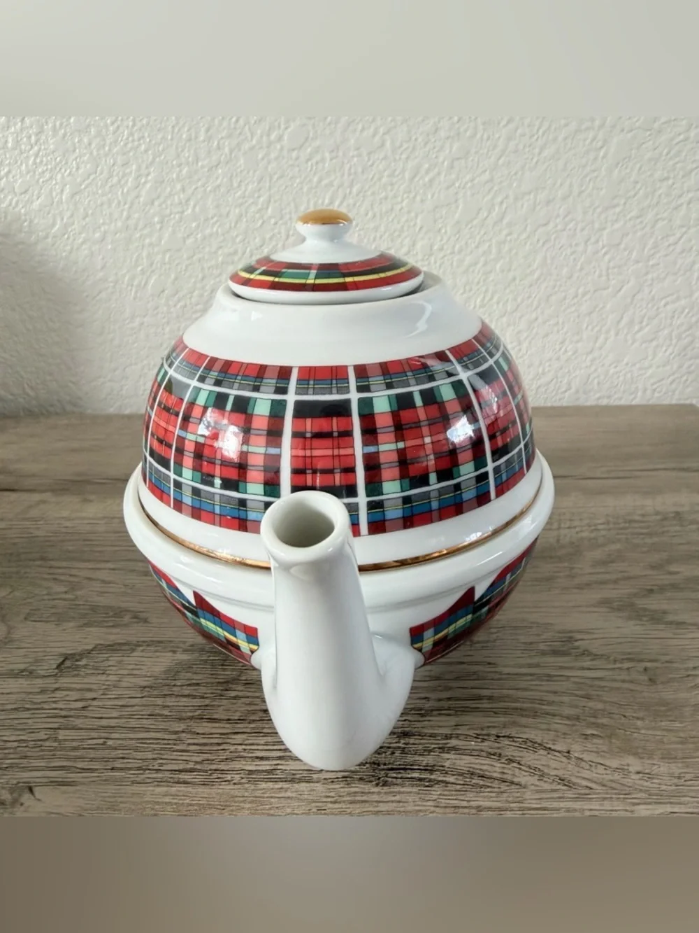 Williams Sonoma Stuart Dress Tartan Individual Teapot Cup Combo Plaid Red Japan
